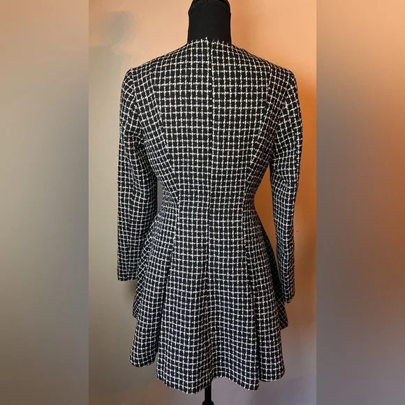 Commense plaid metal button a-line mini dress - Picture 5 of 9